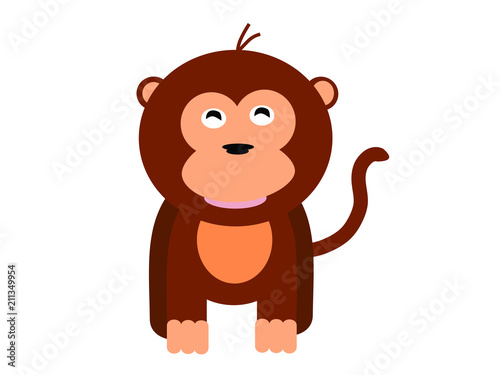 Cute monkey illustration vector