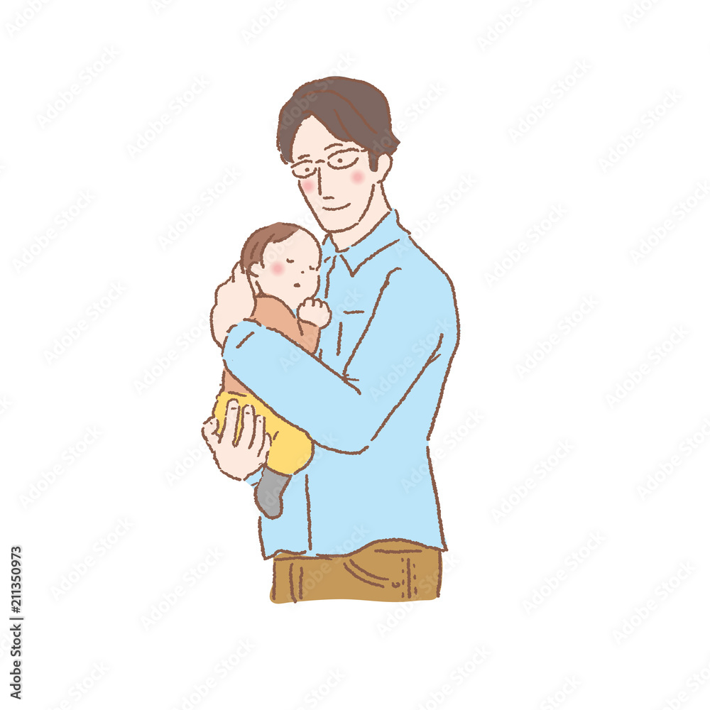 赤ちゃん 抱っこする 父親 イラスト
赤ちゃん 抱っこする 父親 イラスト