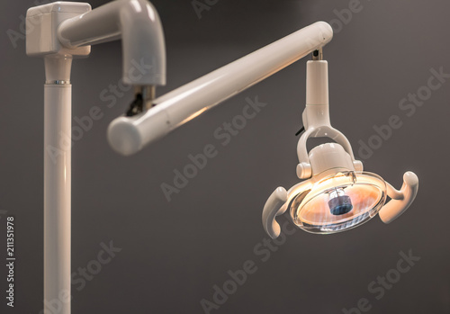 Isolated photo of a post mounted Dental Operatory Light.