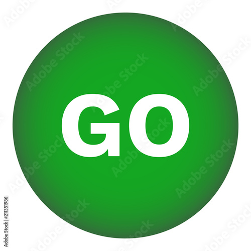 GO button. Green. Vector icon.