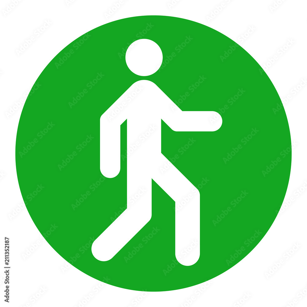 Human silhouette in green circle. Vector icon. Human silhouette in green circle. Vector icon.