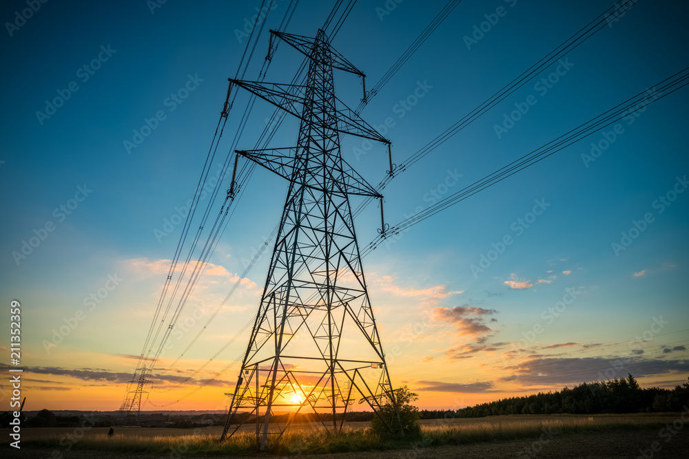 Electric tower at sunset 