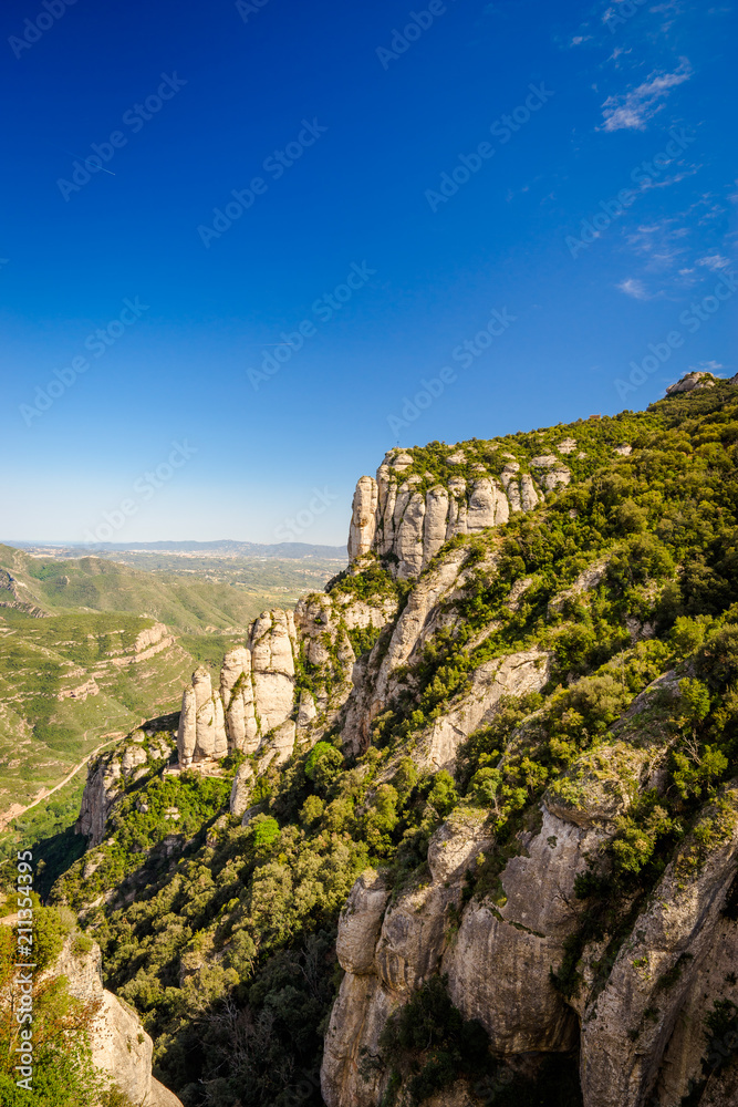 Monserrat mountain viewed from Santa Maria de Montserrat Abbey