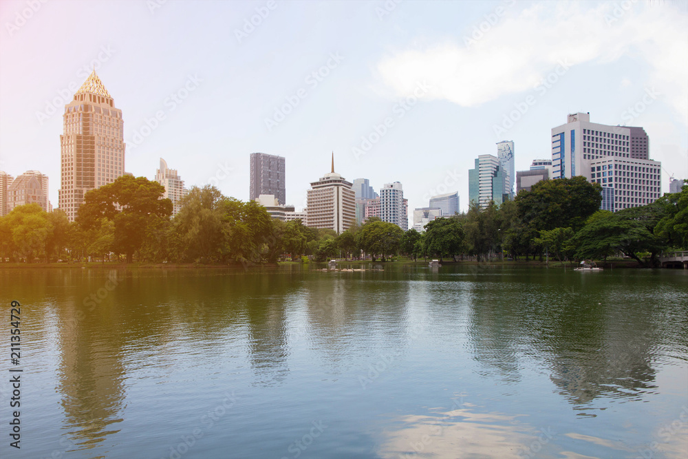 Building city Bangkok Skyline