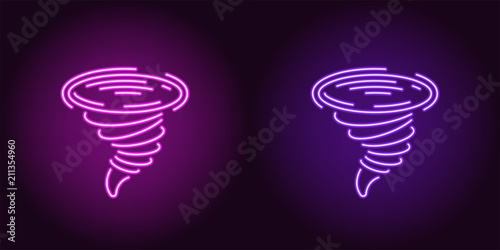 Neon icon of Purple and Violet Tornado