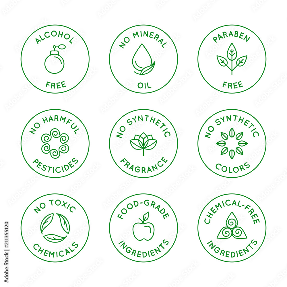 Vector set of linear circle design elements, logo templates, icons and ...