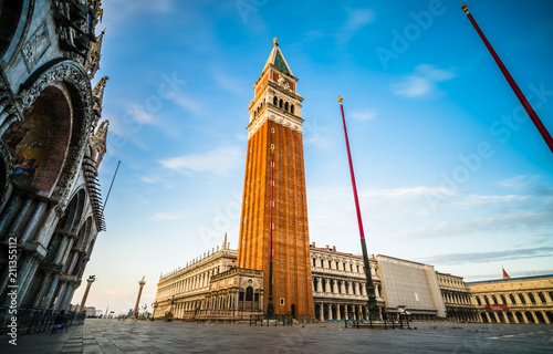 A view of the Campanile at St Mark's Square in Venice | Italy 