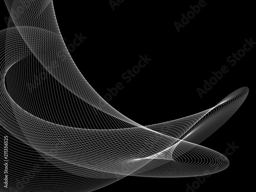 Abstract Black And White Grid Wave Background 