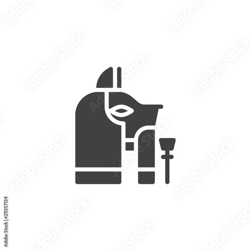 Egyptian goddess Bastet vector icon. filled flat sign for mobile concept and web design. Egypt Cat simple solid icon. Symbol, logo illustration. Pixel perfect vector graphics