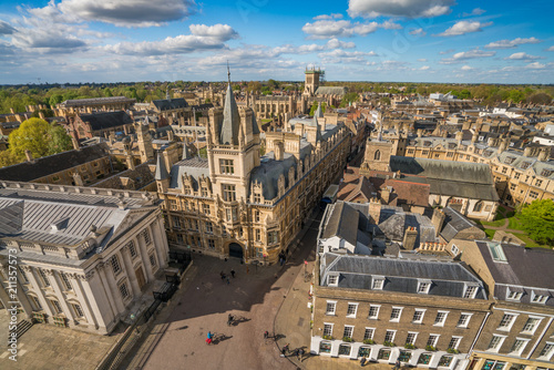 Aerial panorama of Cambridge, UK