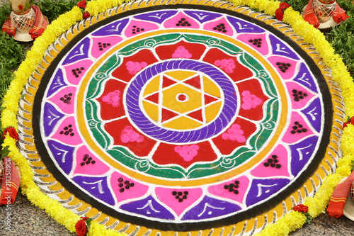 Indian Traditional Colorful rangoli