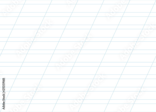 Realistic blank calligraphy practice paper seamless background. Vector pattern of lined school copybook paper
