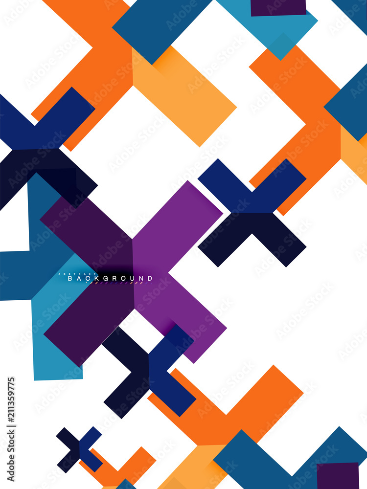 Obraz premium Multicolored abstract geometric shapes, geometry background for web banner