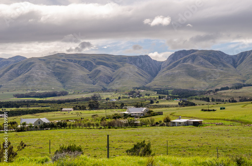 Countryside towards Hermanus landscape, travel Western Cape hills, South Afica