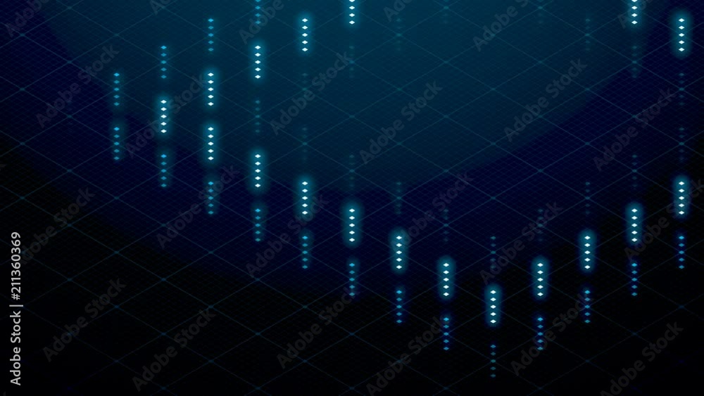 Abstract 3D isometric virtual ripple diamond square overlay layer, blue ...