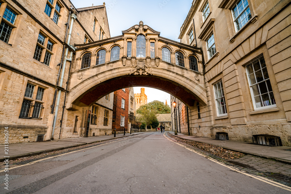 New college lane with Bridge of Sights in Oxford, England New college lane with Bridge of Sights in Oxford, England
