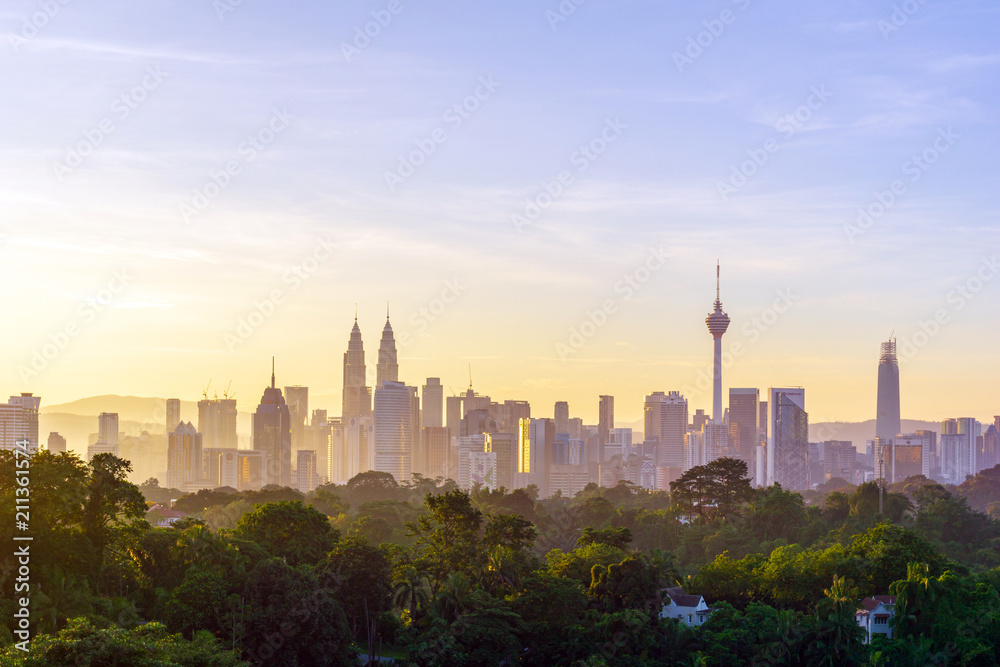 majestic sunrise over downtown Kuala Lumpur, Malaysia. majestic sunrise over downtown Kuala Lumpur, Malaysia.