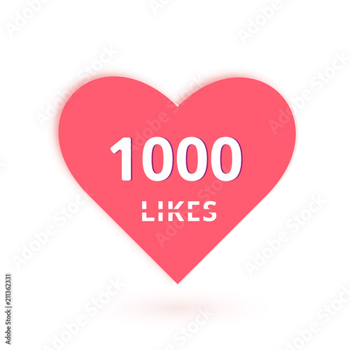 1000 likes thank you post. Vector illustration.