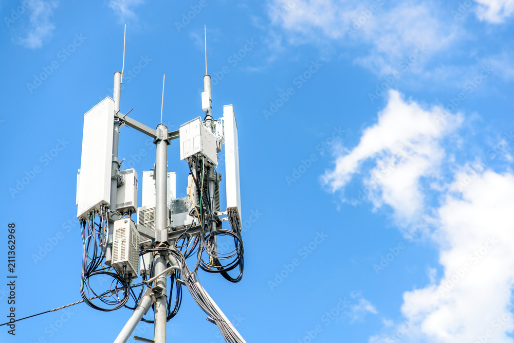 Telecommunications equipment - directional mobile phone antenna dishes. Wireless communication. Telecommunications equipment - directional mobile phone antenna dishes. Wireless communication.