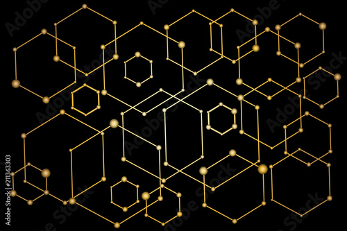 Abstract gold modern geometric digital