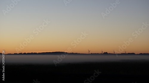 Sunrise in an foggy morning