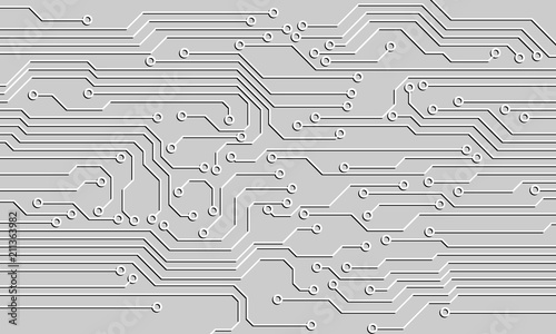 Circuit Board Hi Technology Grayscale Color Tone Pattern Vector Background