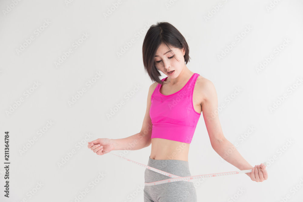 エクササイズ・女性・白バック エクササイズ・女性・白バック