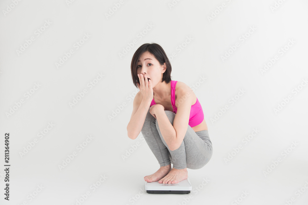 エクササイズ・女性・白バック エクササイズ・女性・白バック