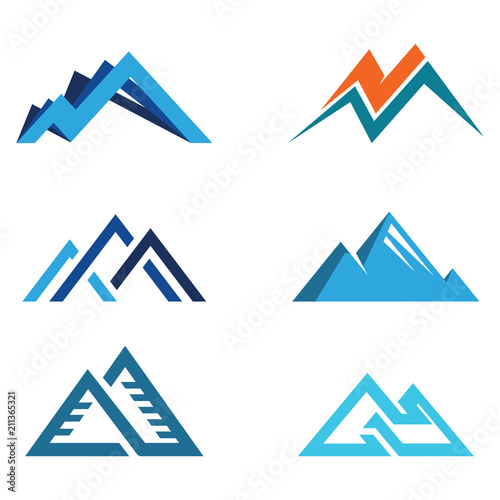Abstract Hill and Mountain Sign Symbol