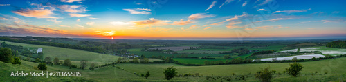 Sunset panorama of British landscape