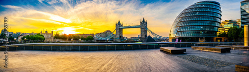 Riverside sunrise panorama of London landmarks  photo
