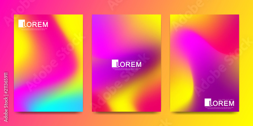 Vector design template in trendy vibrant gradient colors with abstract fluid shapes, paint splashes, ink drops. Futuristic posters, banners, brochure, flyer and cover designs. Abstract fluid 3d shape.
