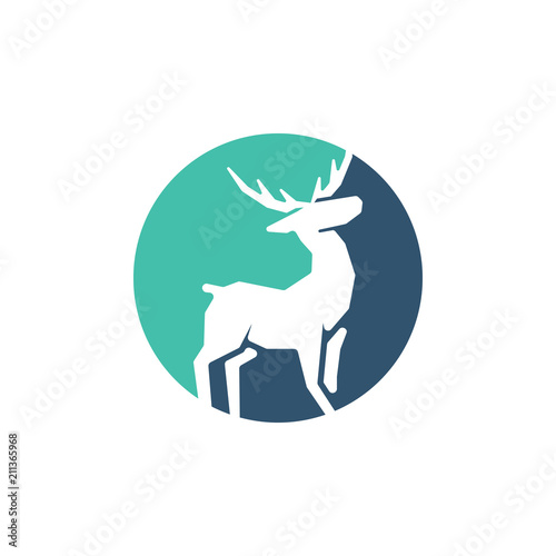 Deer Logo Circle Roe Silhouette Symbol