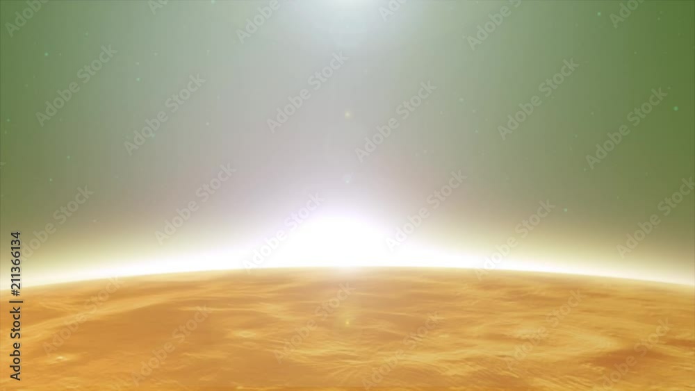 HD Venus Planet Surface Clip/
Animation of a realistic venus planet surface with space background, cloudscape motion and lens flare effect