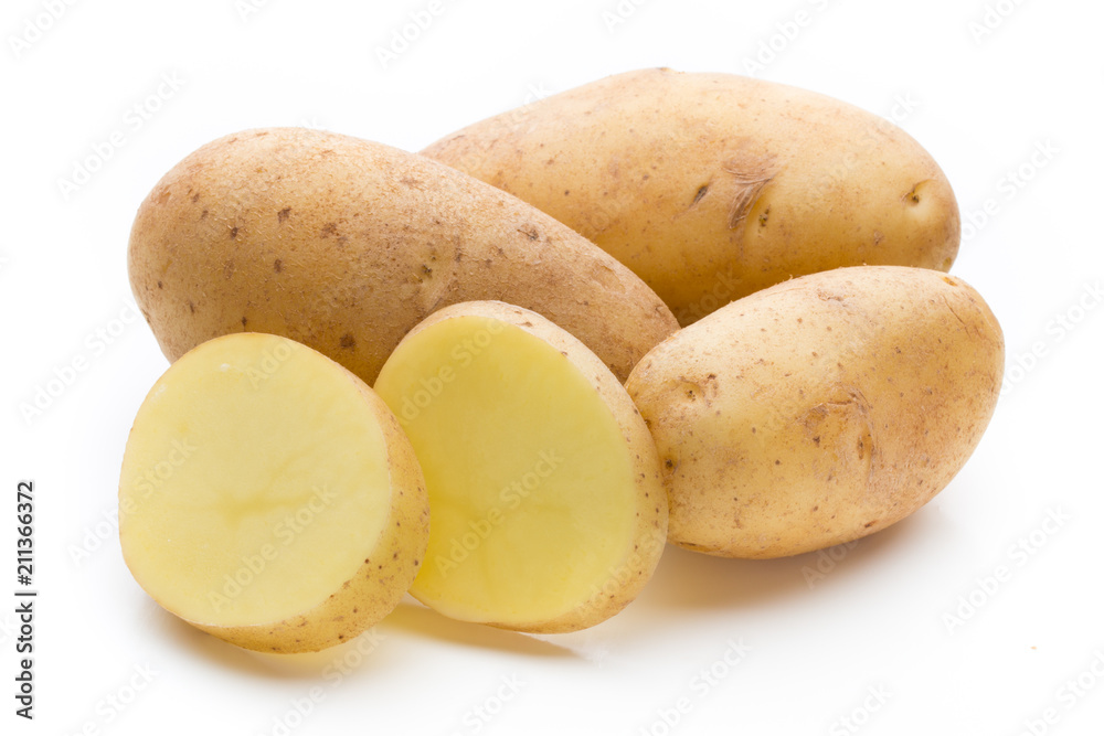 New potato isolated on the white background. New potato isolated on the white background.