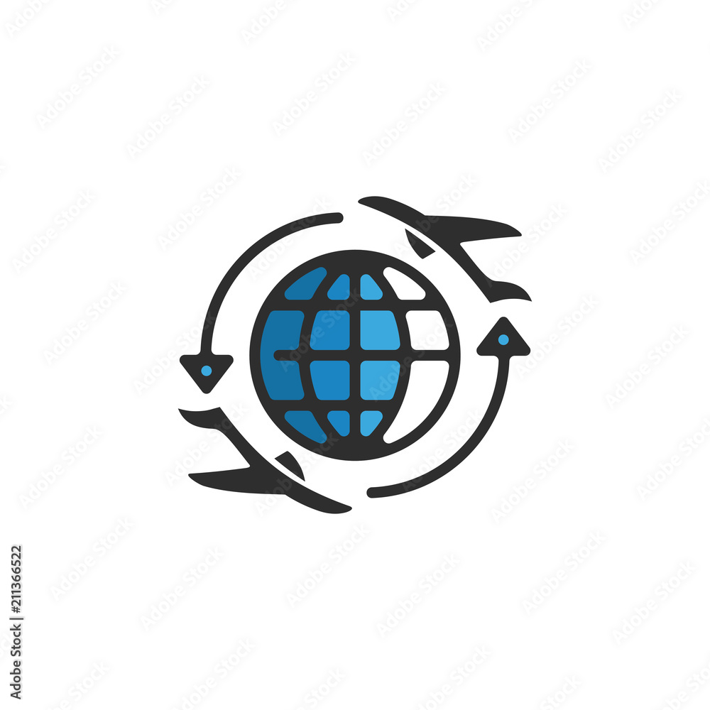 Travel Agent Around the World Symbol Travel Agent Around the World Symbol