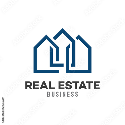 Three House Outline Real Estate Symbol
