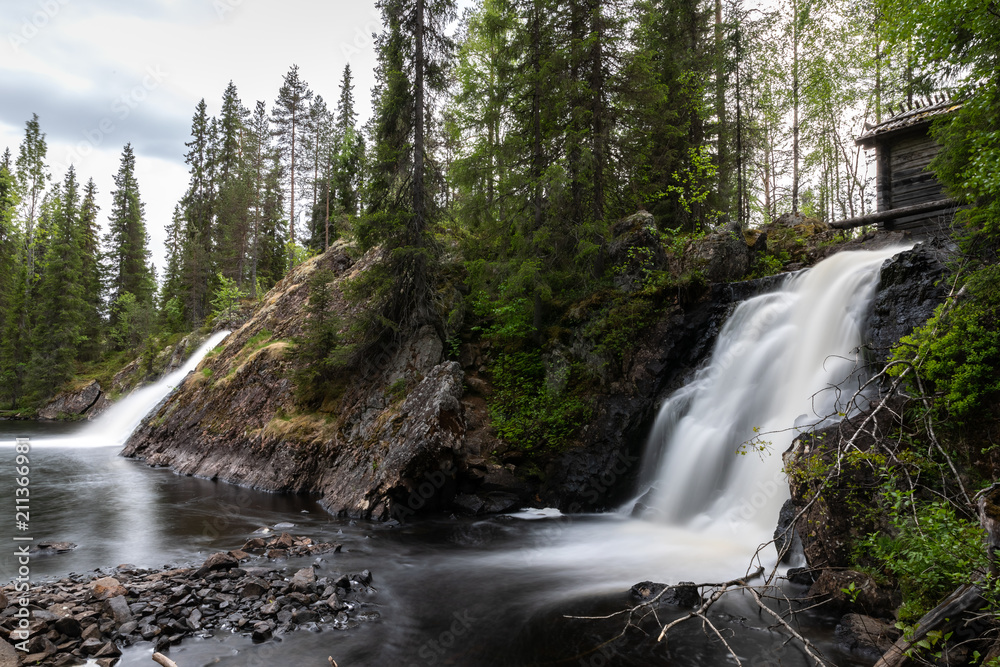Komulankongas waterfalls in Hyrynsalmi, Finland. Komulankongas waterfalls in Hyrynsalmi, Finland.