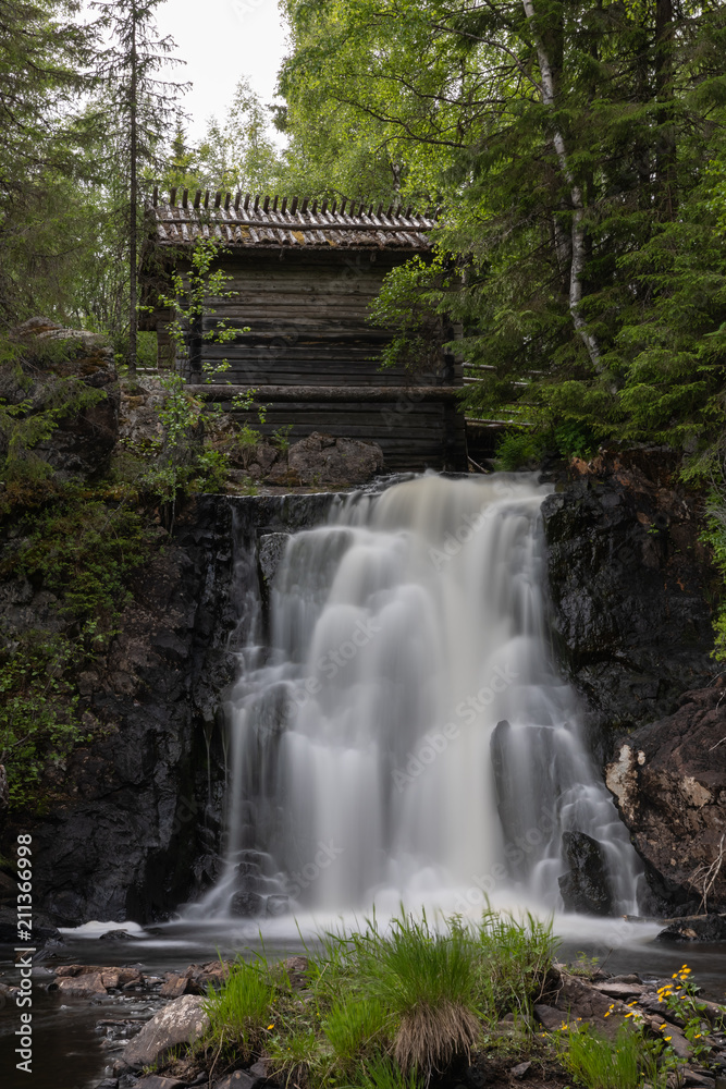 Komulankongas waterfall in Hyrynsalmi, Finland. Komulankongas waterfall in Hyrynsalmi, Finland.