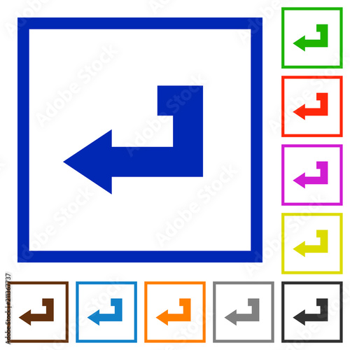 Return key flat framed icons