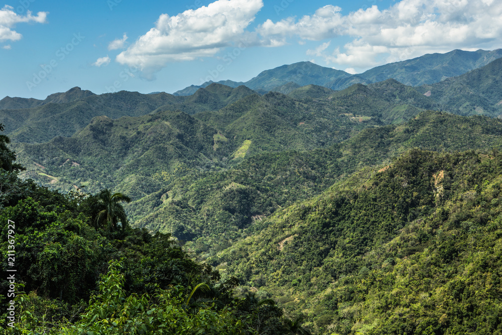 View through the mountain