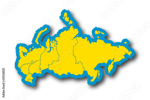 Mapa amarillo de Rusia.
