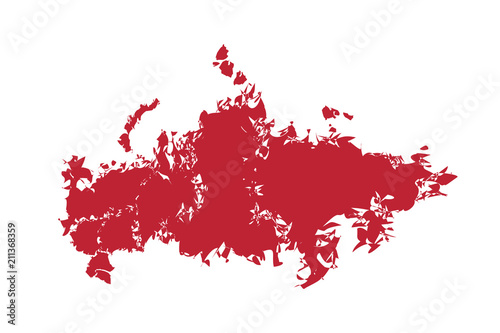 Mapa rojo de Rusia.