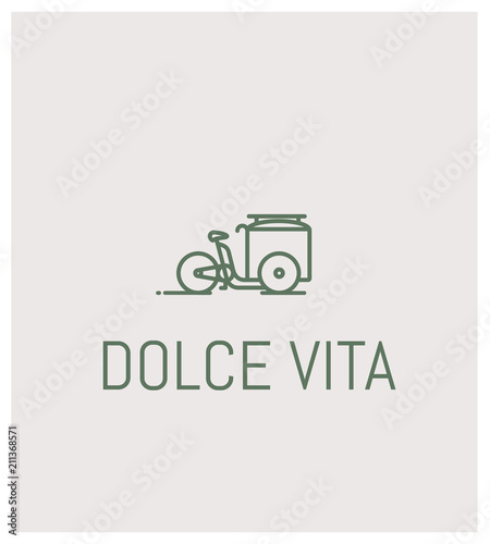 décapotable et dolce vita, logo triporteur