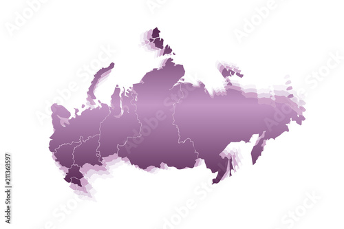 Mapa morado de Rusia.
