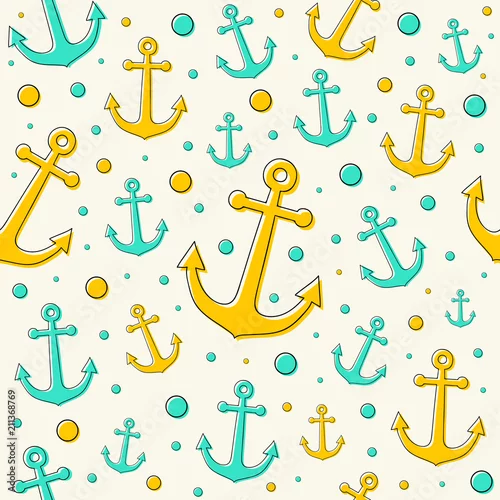 Tapety Koncepcja lato wzór w stylu marynarskim. Wektor.