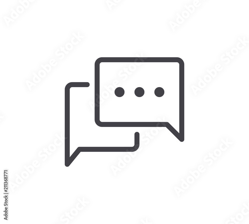 Chat Line Icon. Editable Stroke.