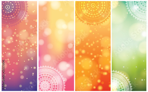 Colorful Mandala vector illustration set. Islam, Arabic, Asian, oriental, Indian, Turkish, Pakistan, Chinese, Moroccan, Ottoman motifs.