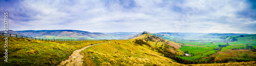 Landscape panorama of Mam Tor and Lose Hill in Peak District  © Pawel Pajor