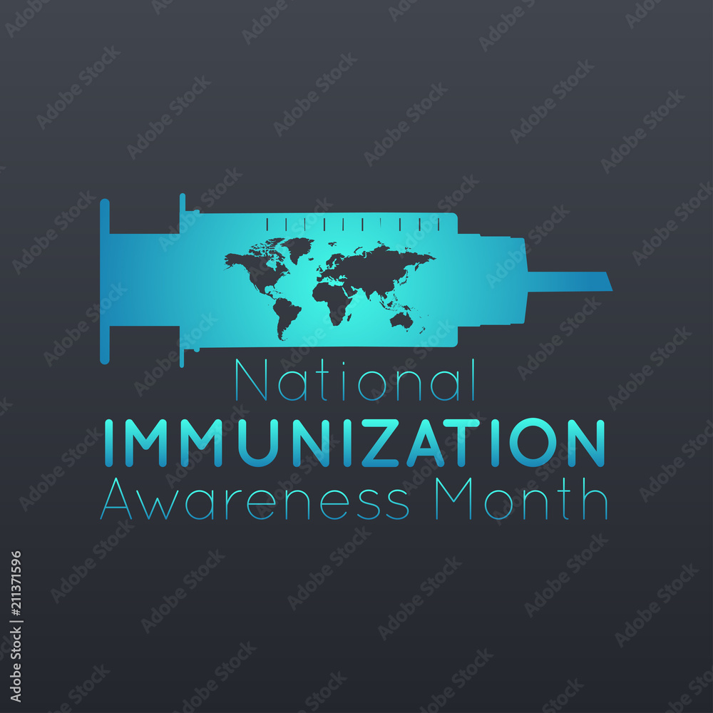 National Immunization Awareness Month vector logo icon illustration
